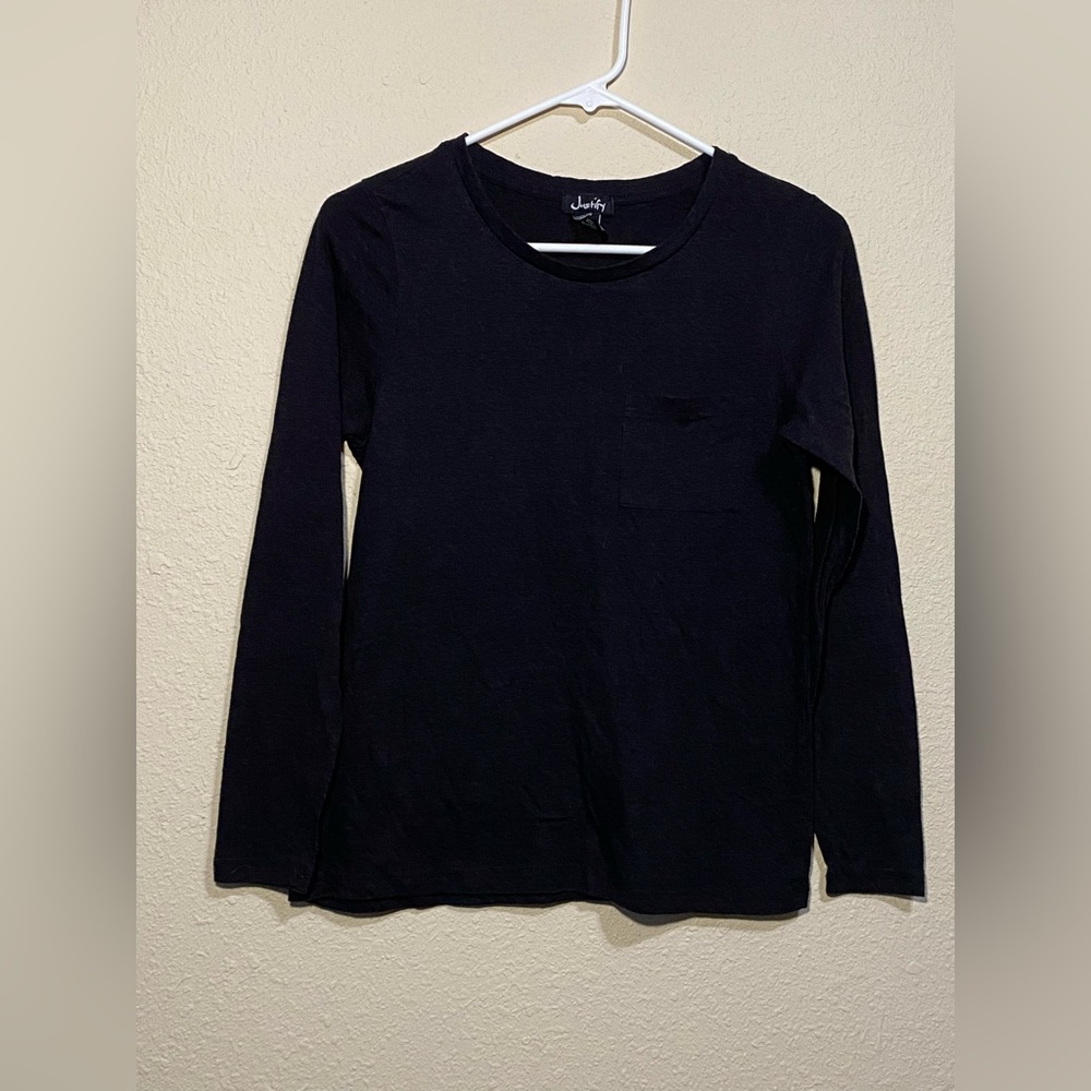 Black Long Sleeve Shirt with Pocket